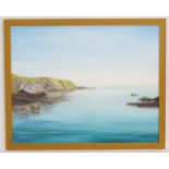 Gerald R. Marsland, 21st century, Acrylic on canvas, Dead Calm at St Abbs Head, Scotland. Signed and