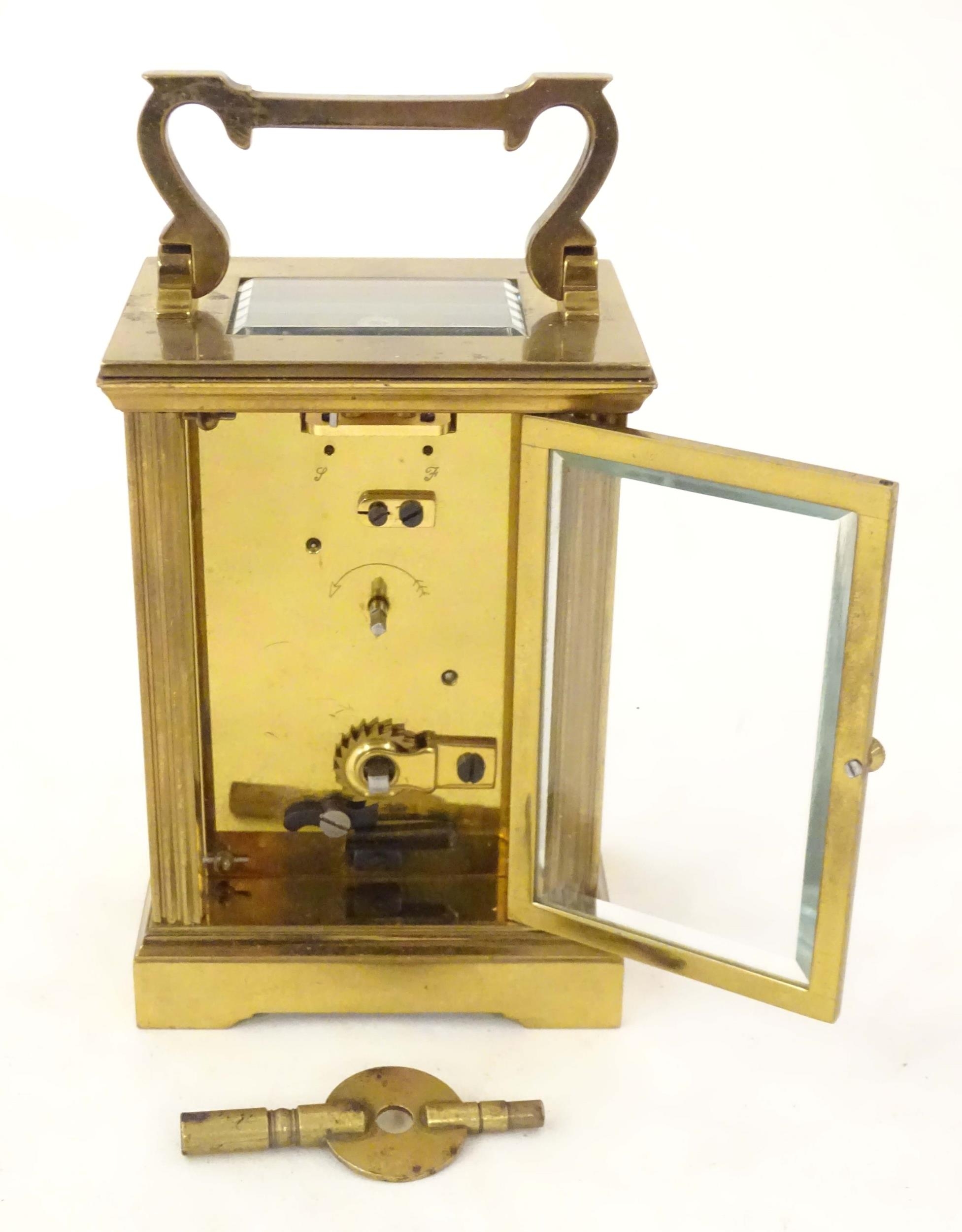 A carriage clock, the dial signed Mappin & Webb London'. 6" high overall Please Note - we do not - Image 6 of 8