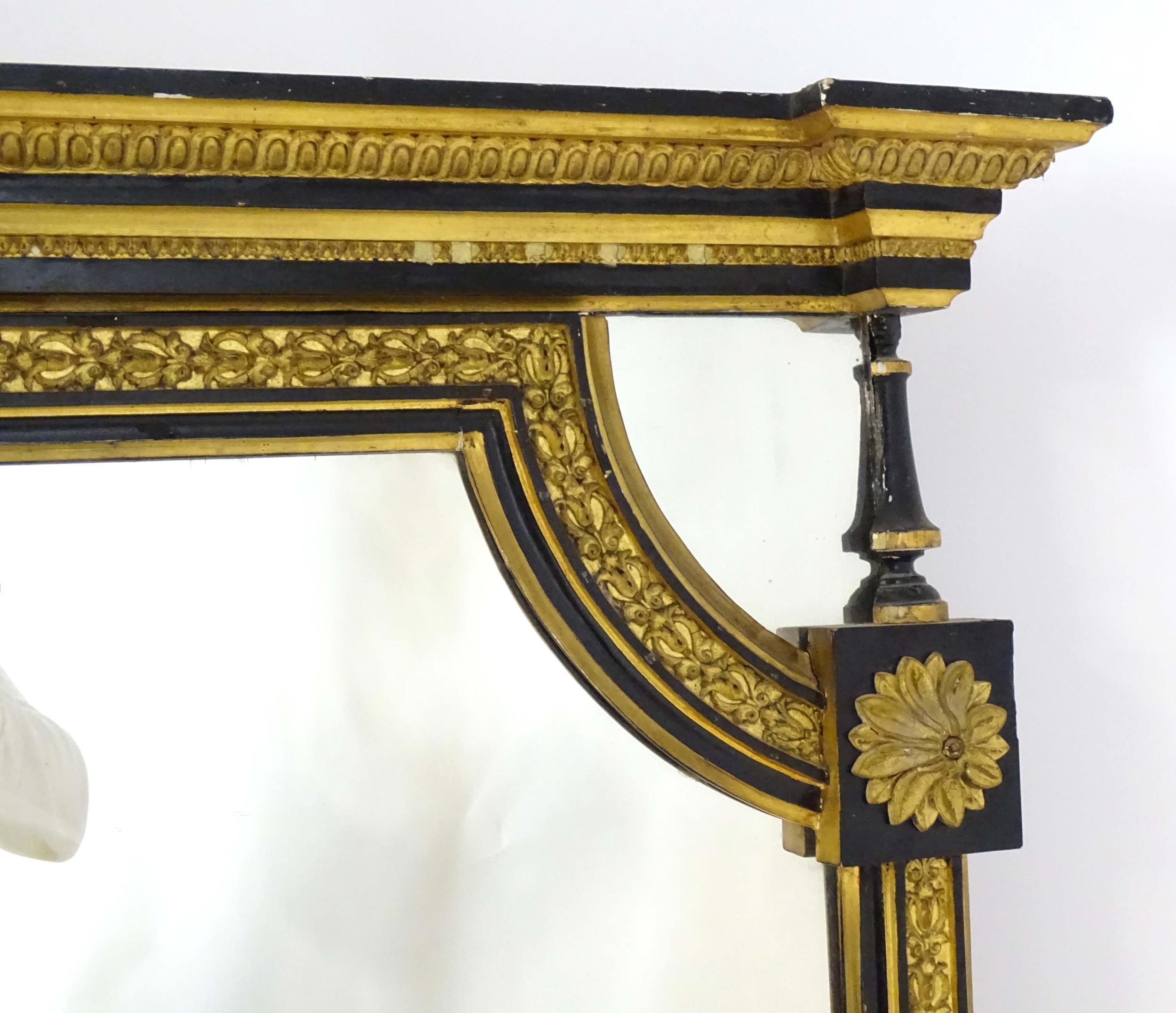 A Regency period over mantle mirror having a moulded cornice above gilt and gesso egg and dart - Image 18 of 20
