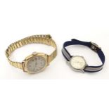 A mid 20thC Cortebert 9ct gold cased wrist watch, together with a ladies' wrist watch by Resolute (