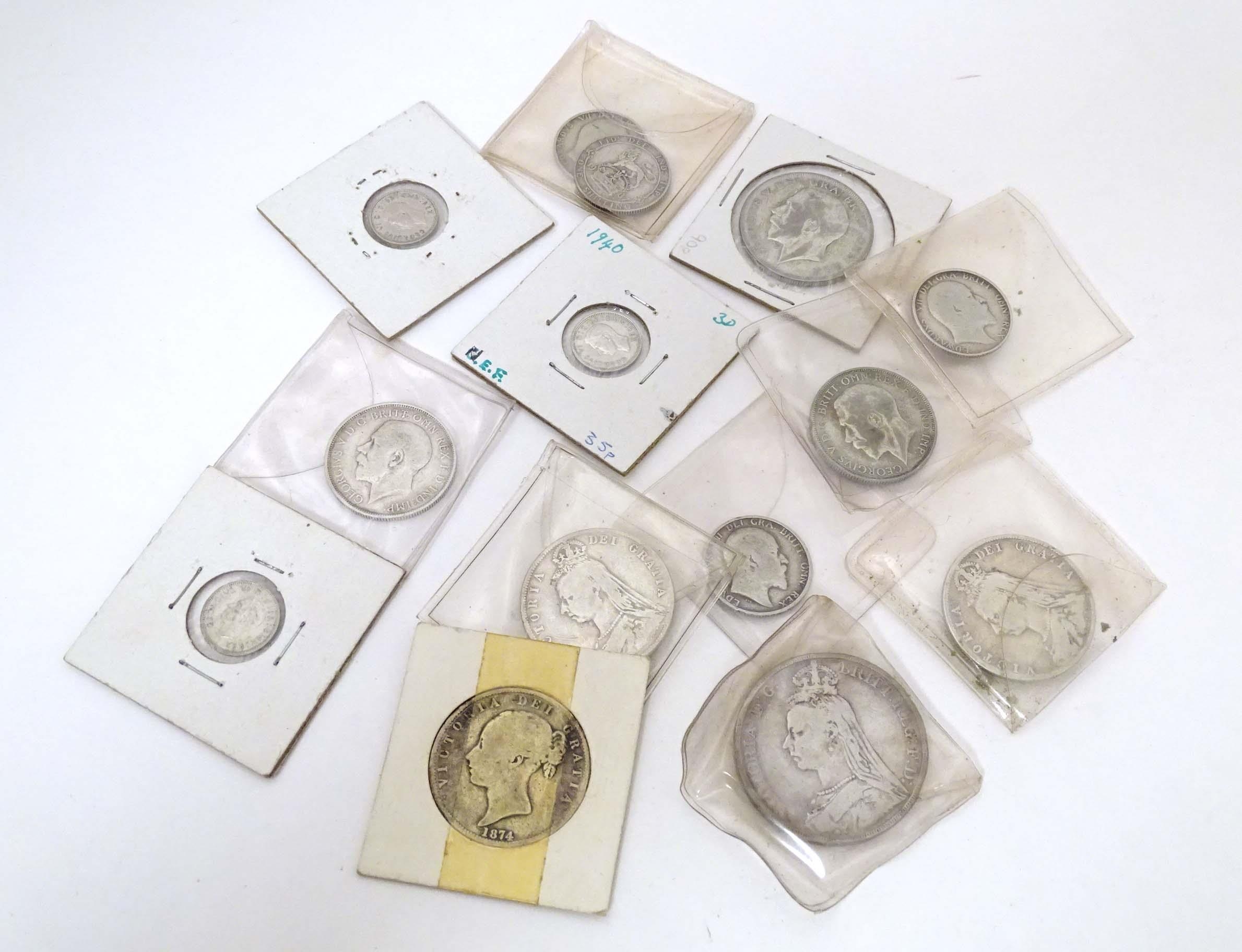 Coins: Fourteen Victorian and later silver coins (14) Please Note - we do not make reference to