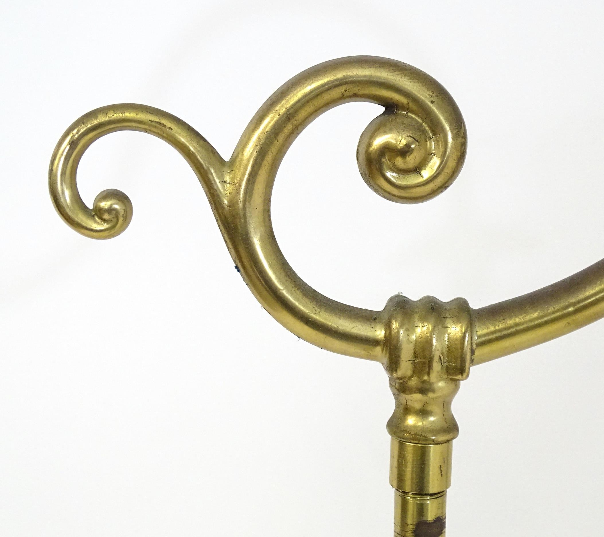 A 20thC brass standard lamp of adjustable height. Approx 75" high (fully extended) Please Note - - Image 6 of 8