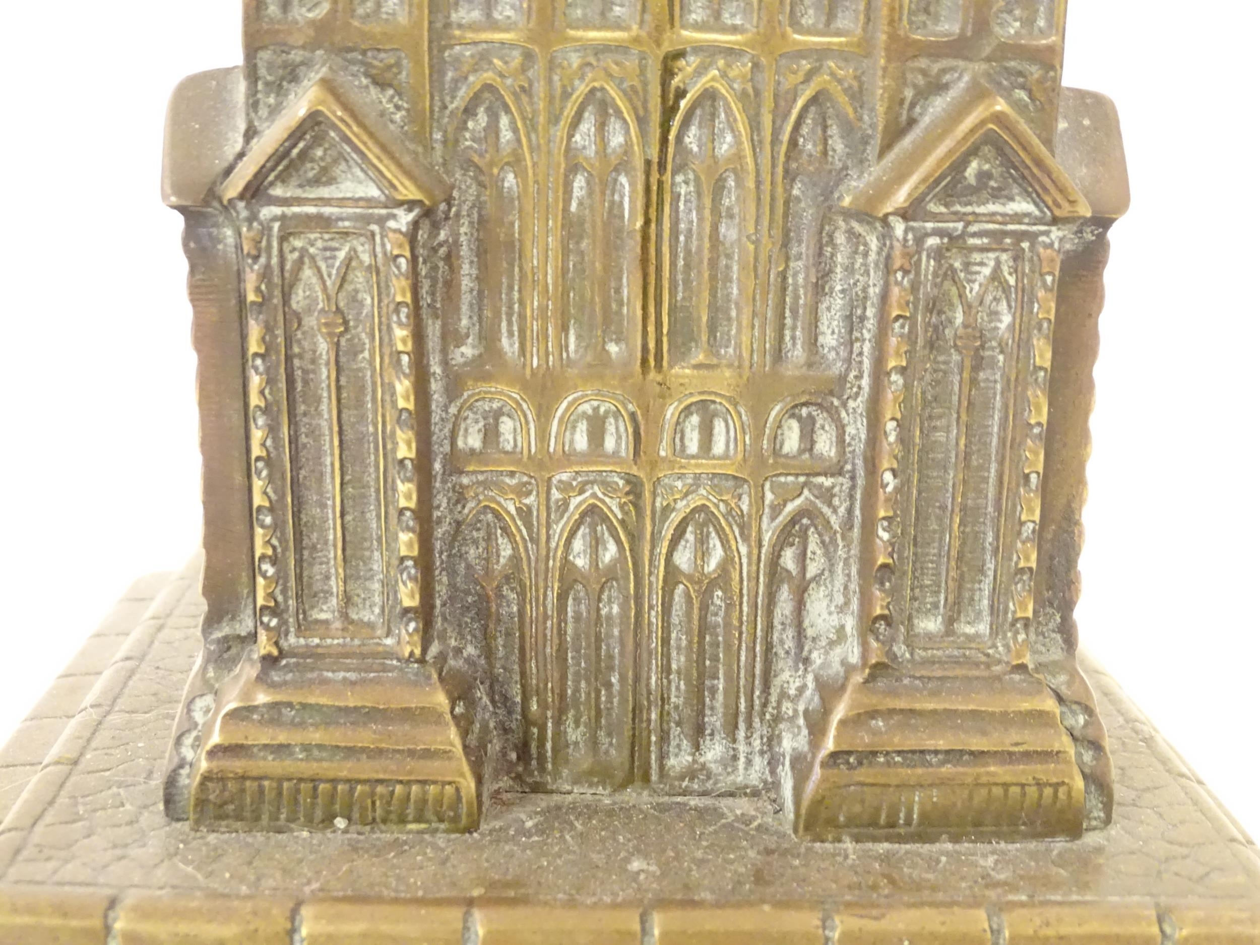 A cast brass clock case formed as Big Ben. Approx. 21 1/2" high Please Note - we do not make - Image 5 of 10