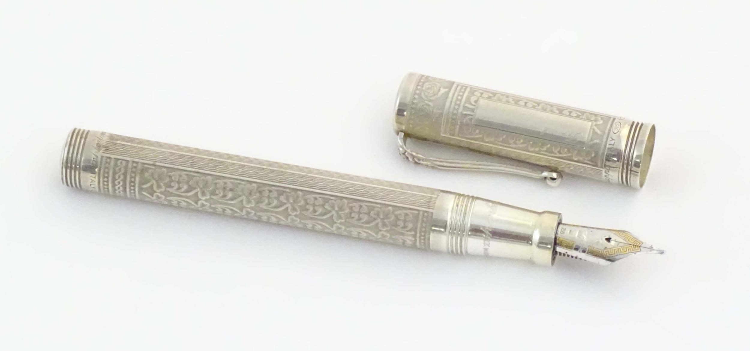 A Montegrappa .925 silver fountain pen, Roses Edition - House of Lancaster, number 362 of a - Image 7 of 18