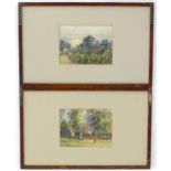 Victorian School, Watercolours, A pair of English country scenes, one depicting a farmhouse