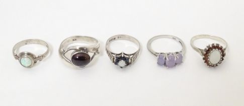 Five assorted silver dress rings (5) Please Note - we do not make reference to the condition of lots
