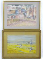 Joanna Spyropoulos, 20th century, Watercolour, A Continental townscape. Signed lower right. Together