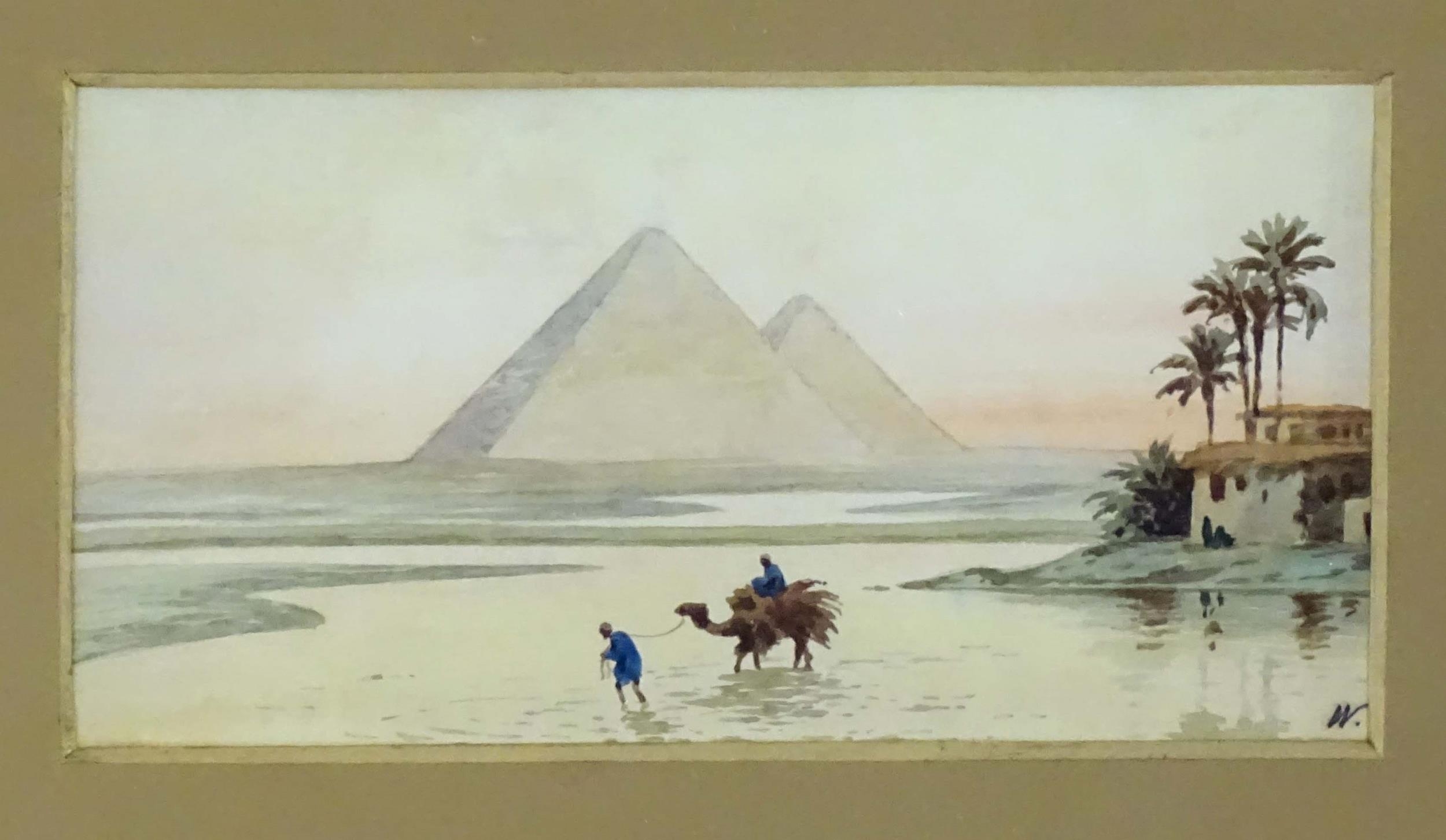 Manner of Edwin Lord Weeks (1849-1903), Watercolours, Two Egyptian scenes comprising a figure - Image 4 of 7