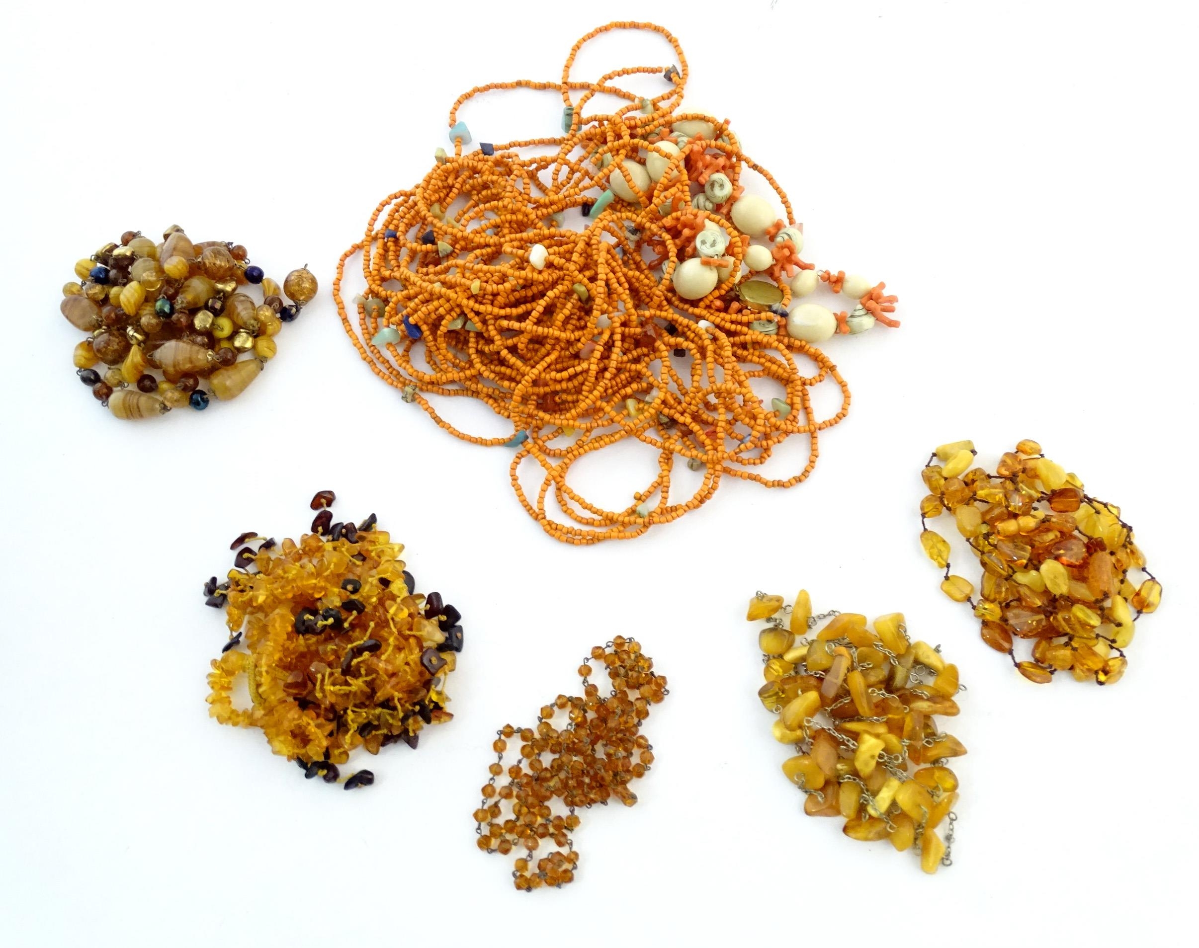 A quantity of assorted bead necklaces to include some amber examples. Please Note - we do not make - Bild 16 aus 16