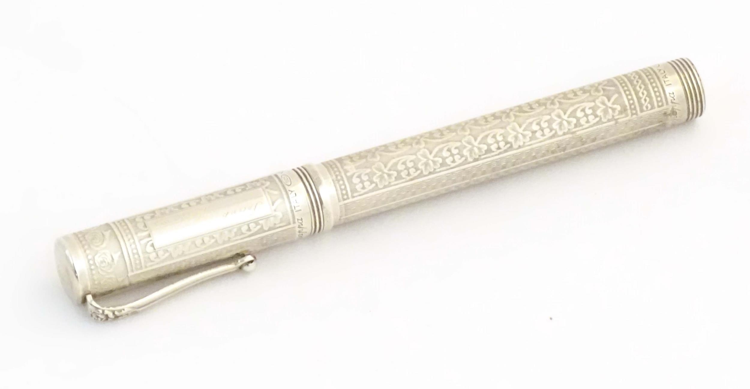 A Montegrappa .925 silver fountain pen, Roses Edition - House of Lancaster, number 362 of a - Image 5 of 18