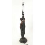 A late 20thC table lamp, the stand formed as a classical maiden carrying an urn forming the light