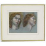 Ruskin Spear (1911-1990), Pastel, Two studies of a female head. Signed to reverse. Approx.