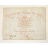 An early 19thC Poyaisian Consolidation bond certificate, signed by fraudster Gregor MacGregor, c.