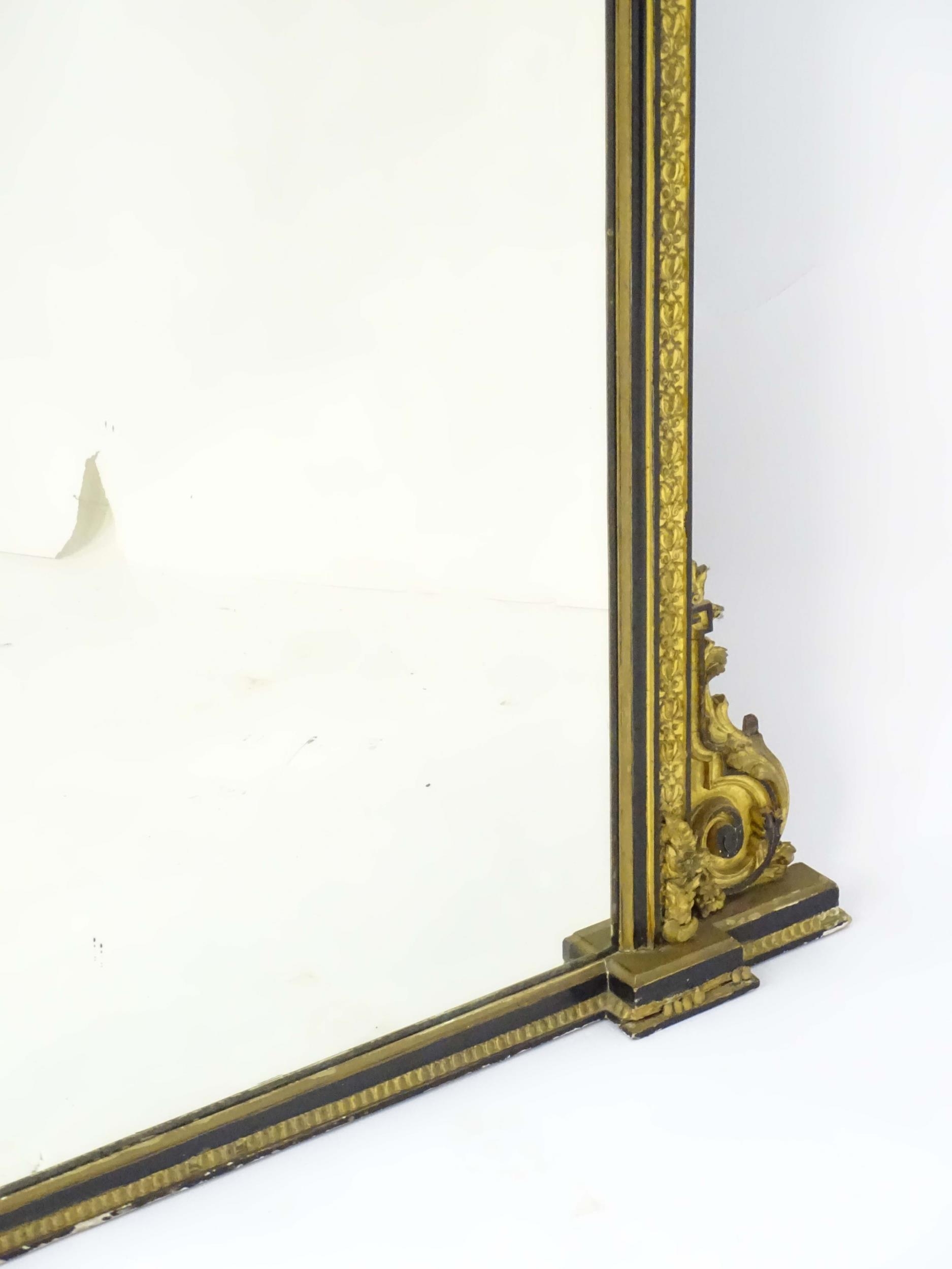 A Regency period over mantle mirror having a moulded cornice above gilt and gesso egg and dart - Image 12 of 20