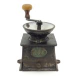 A Victorian cast iron coffee grinder / mill, by A. Kenrick & Sons. Approx. 6 1/2" high overall