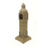A cast brass clock case formed as Big Ben. Approx. 21 1/2" high Please Note - we do not make