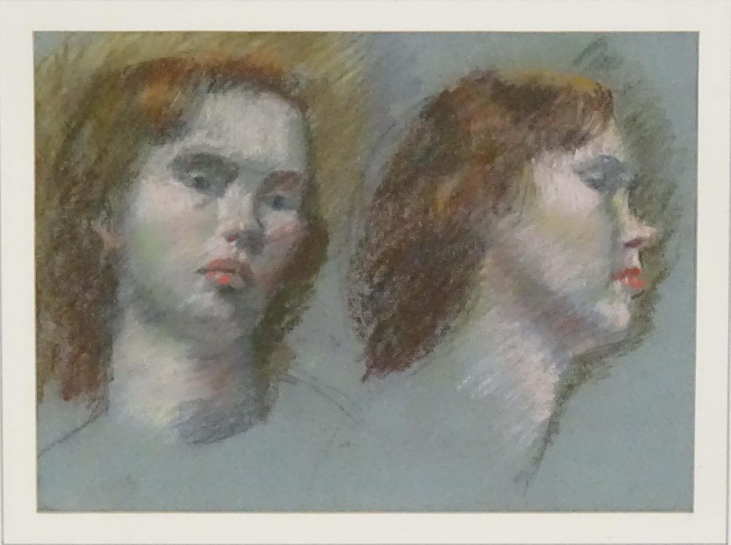 Ruskin Spear (1911-1990), Pastel, Two studies of a female head. Signed to reverse. Approx. - Image 3 of 3