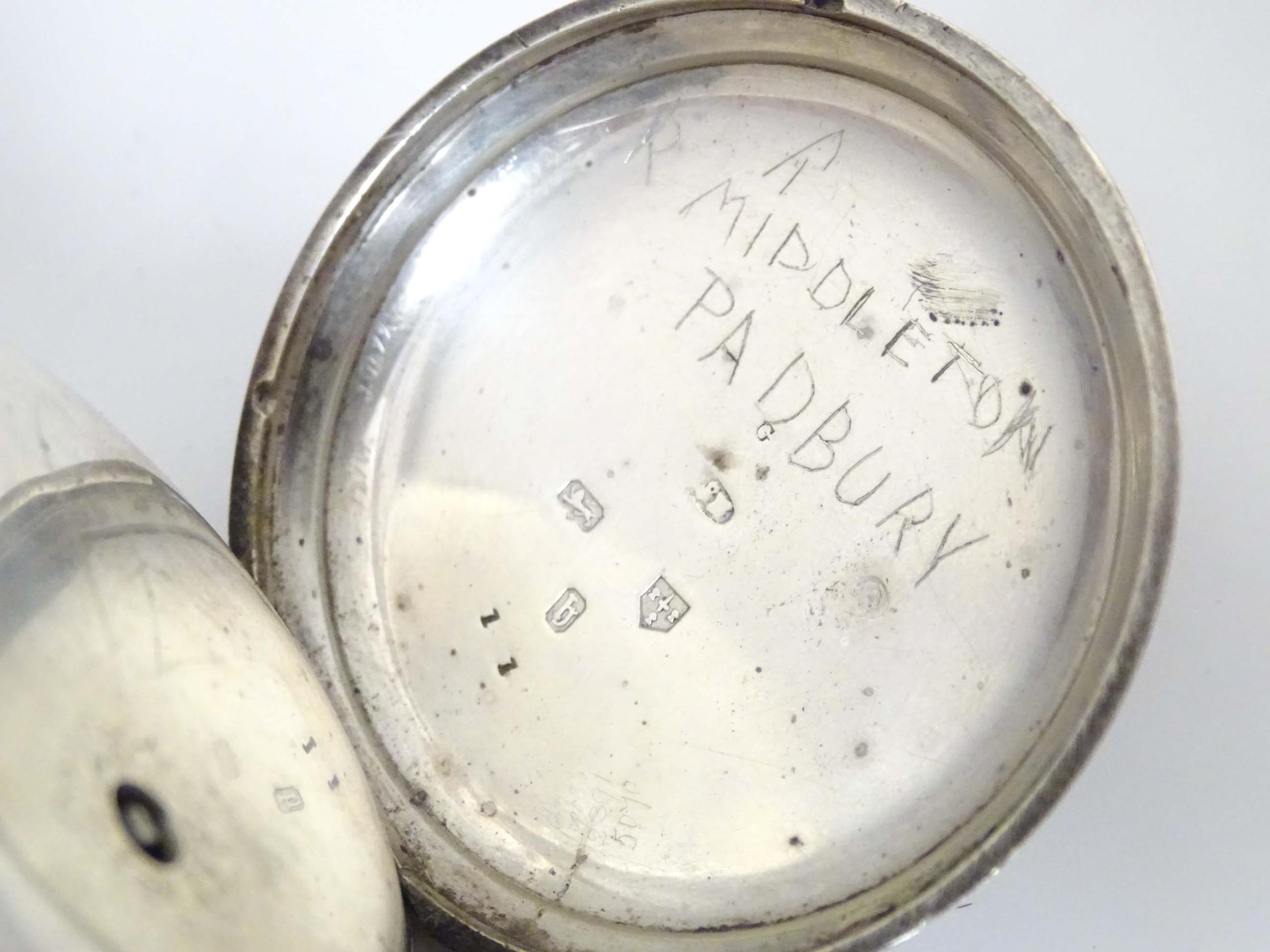 A Victorian silver pocket watch hallmarked Chester 1871, the enamel dial with inset seconds dial and - Image 18 of 18