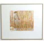 Nicholas Verrall (b. 1945), Colour lithograph studio proof, Otter Cub amongst reeds. Signed and