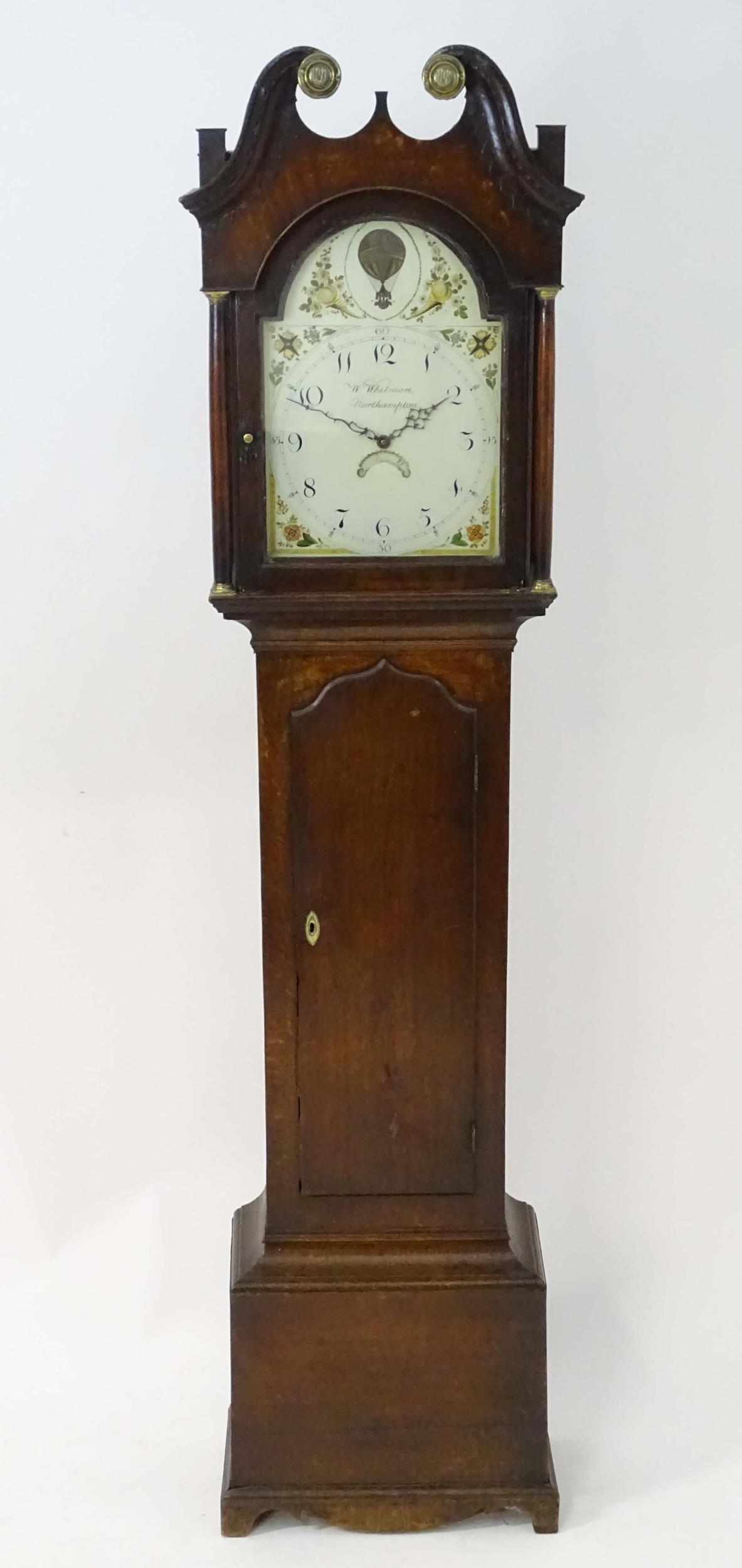 Northamptonshire Interest - W Whitmore, Northampton : An oak cased thirty hour long case clock