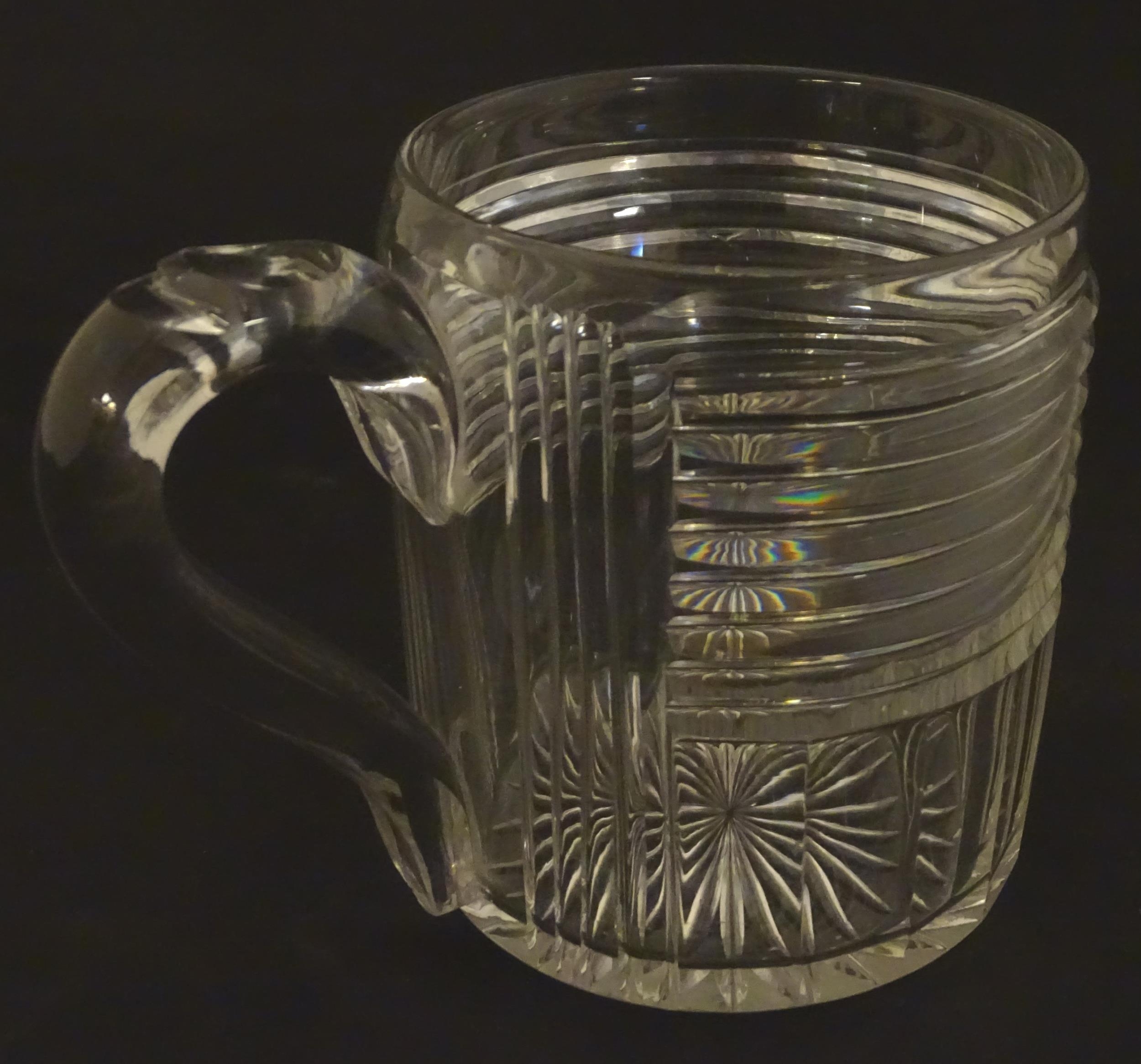 An early 19thC cut glass tankard 4 1/2" high Please Note - we do not make reference to the condition - Image 3 of 6