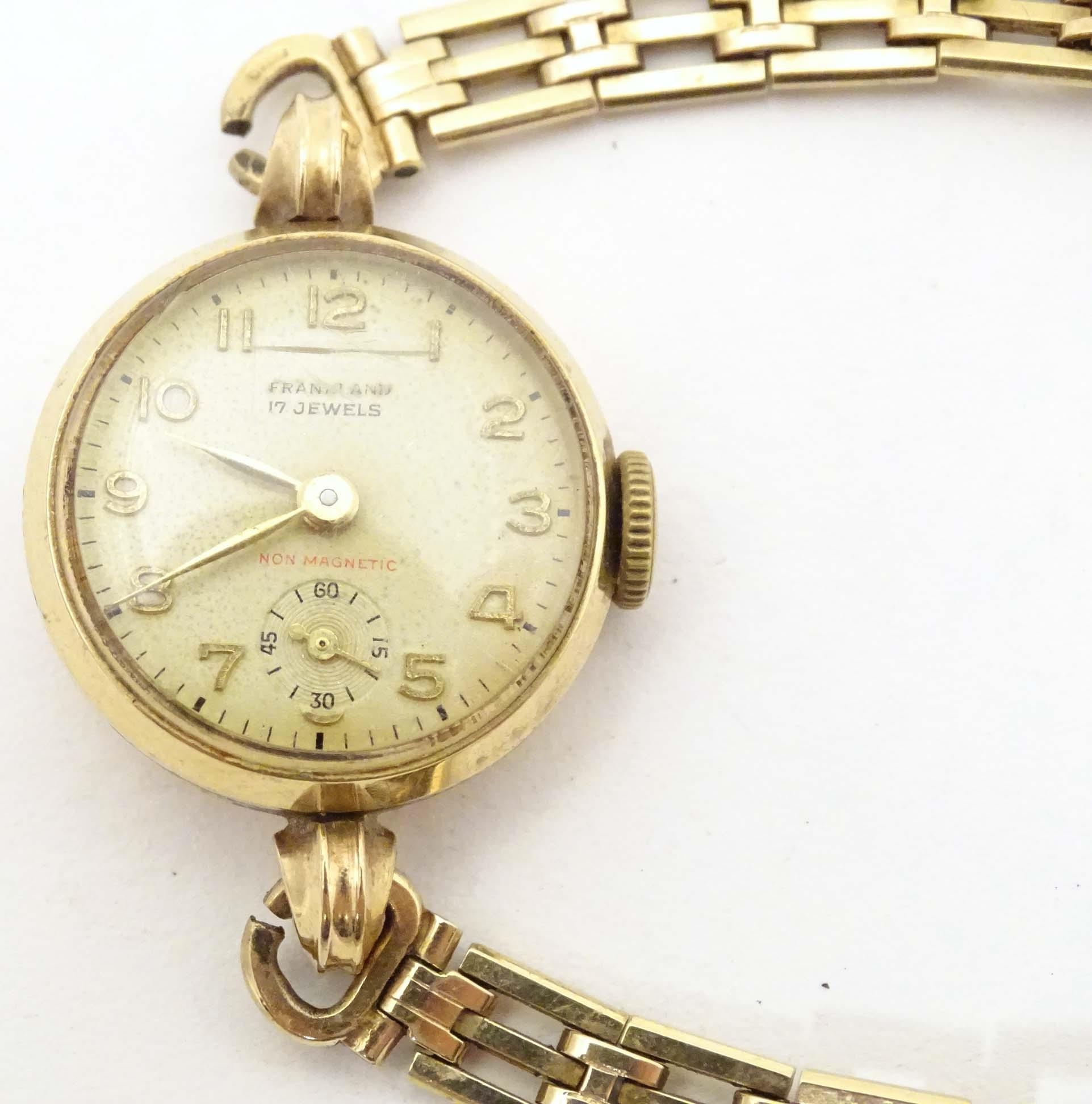 A ladies Frankland wrist watch, the dial signed Frankland 17 jewels and with inset seconds dial - Image 6 of 8