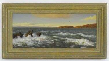 Howard Shingler (b. 1953), Oil on canvas, A seascape with crashing waves. Signed lower right.