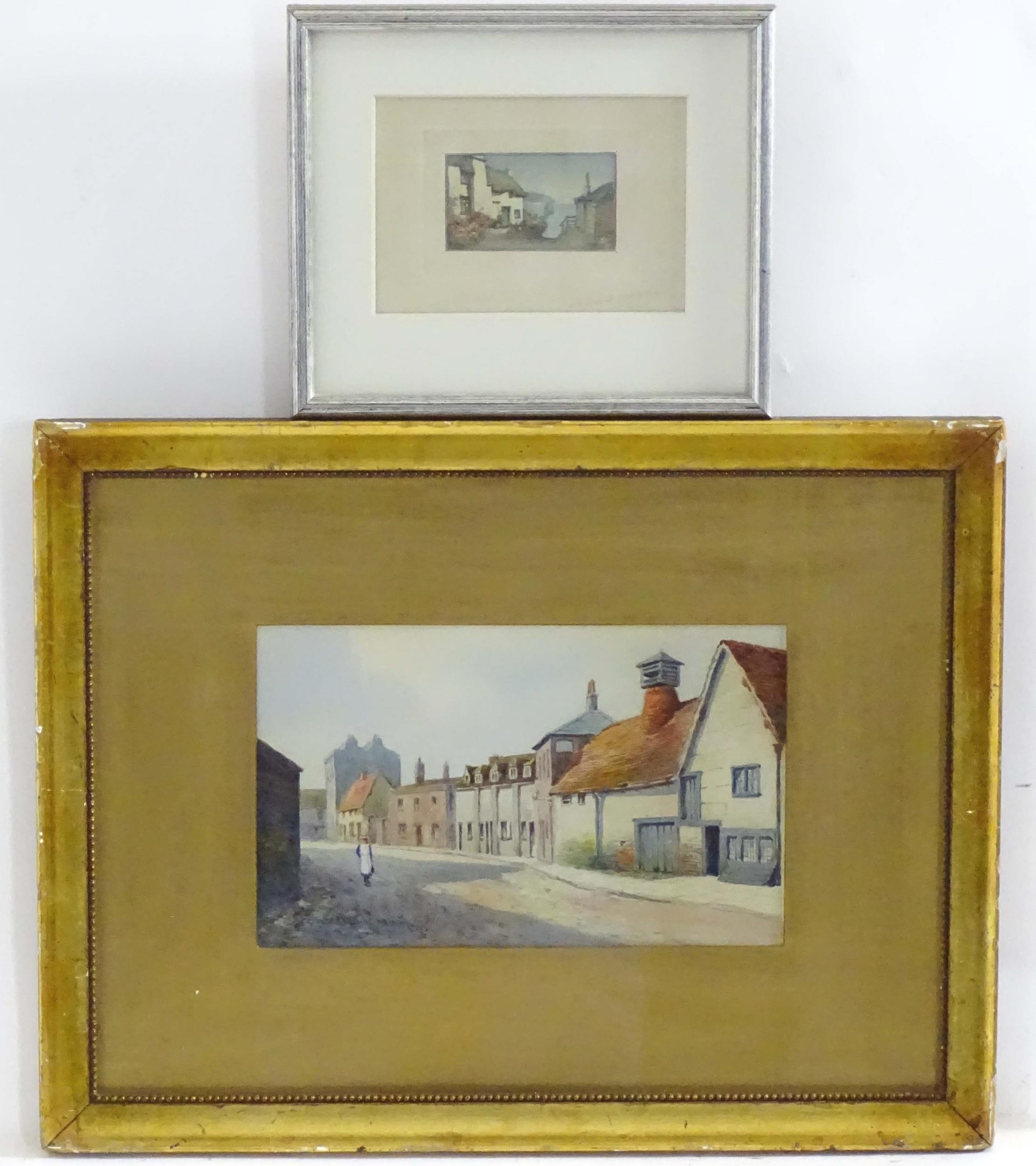 Claude H. Rowbotham (1864-1949), Watercolour, A figure walking through a village. Signed and dated