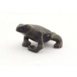A cold painted bronze model of a frog / toad. Approx. 2" long Please Note - we do not make reference