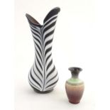 A West German vase with a drip glaze, numbered 2093 under. Approx. 6" high. Together with an Italian