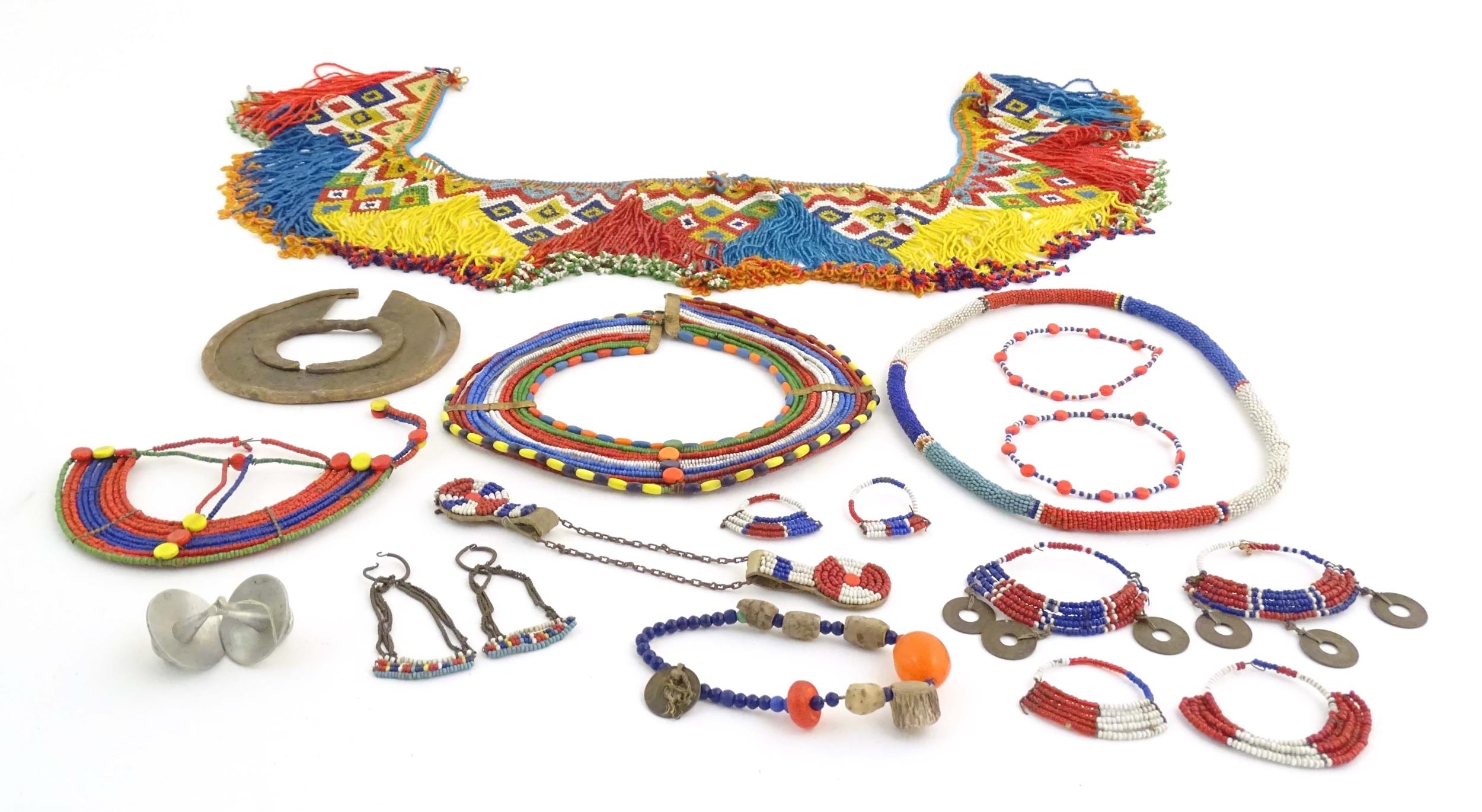 A quantity of Africa / Maasai beaded jewellery to include necklaces, bracelets, etc. Please Note - - Image 2 of 7