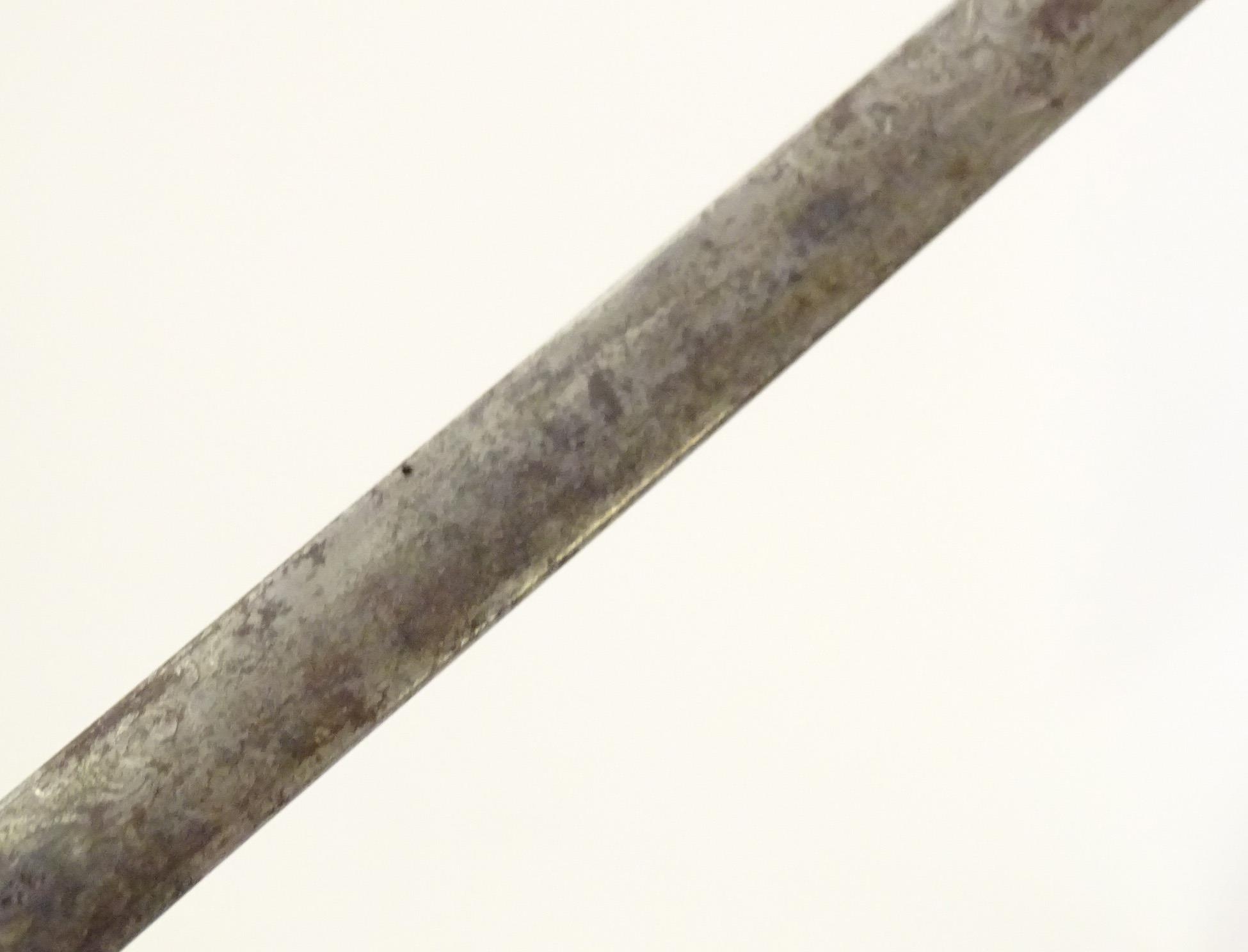 Militaria: an early to mid 20thC English court sword, the 30 3/4" steel blade decorated with - Image 9 of 15