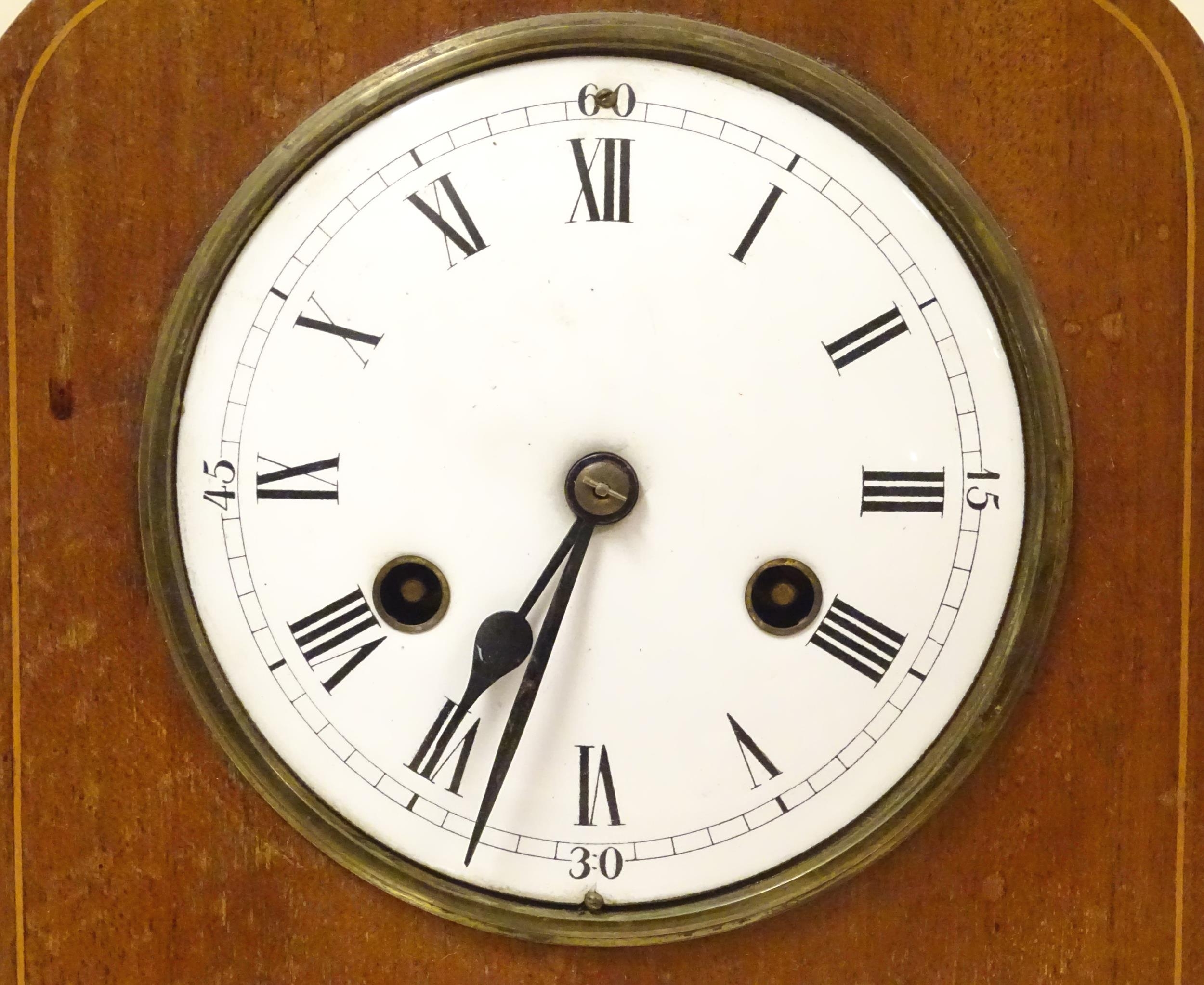 A late 19thC / early 20thC mantel cock with white enamel dial, the movement by Philip Haas & Sohne - Image 5 of 9