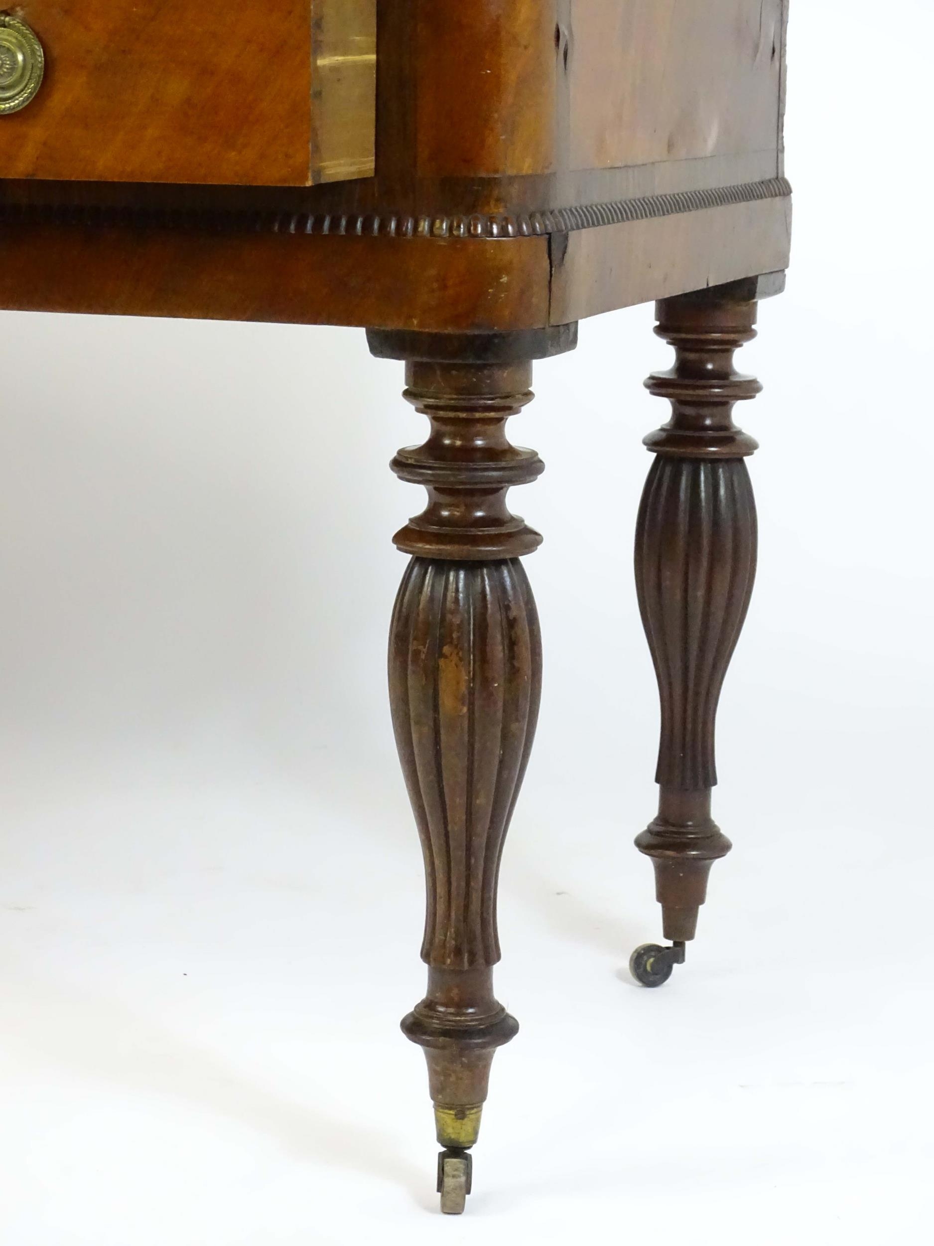 A 19thC mahogany sideboard with a moulded top above one long drawer and two short drawers with - Image 8 of 8