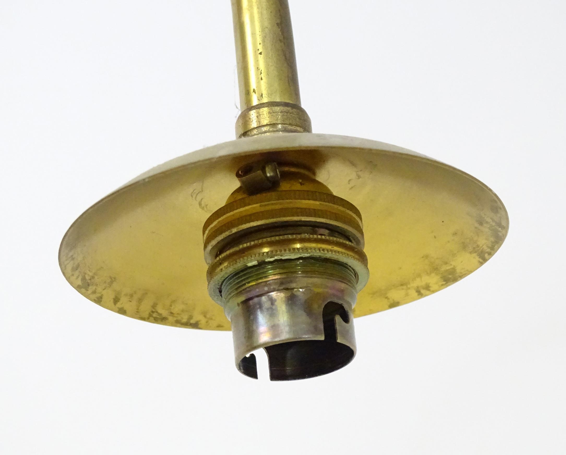 A 20thC brass standard lamp of adjustable height. Approx 75" high (fully extended) Please Note - - Image 2 of 8