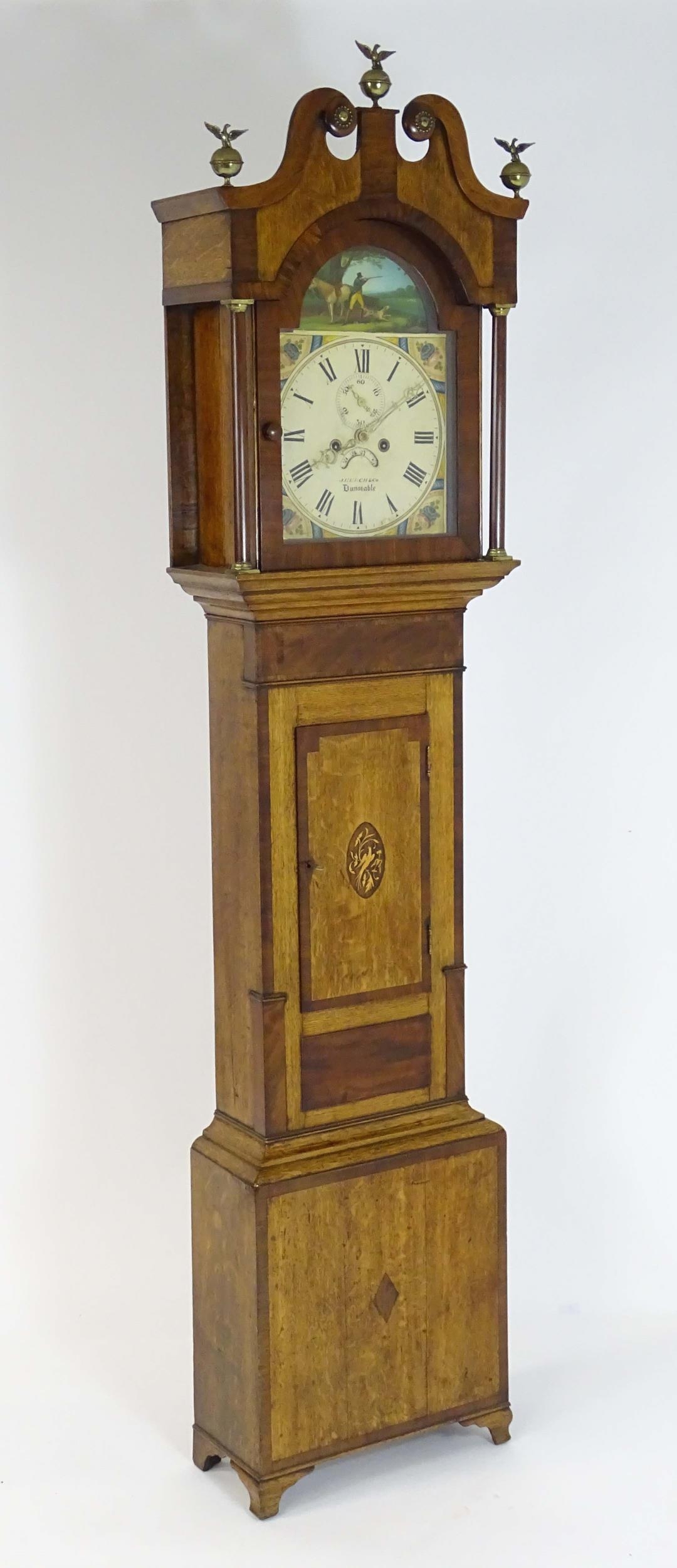 A 19thC 8-day long case clock, the break arch painted dial signed J Keech & Co. (Reech) Dunstable ( - Image 3 of 15