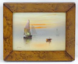 F. E. Bull, Early 20th century, Marine School, Watercolour, Sailing boats on calm waters. Signed
