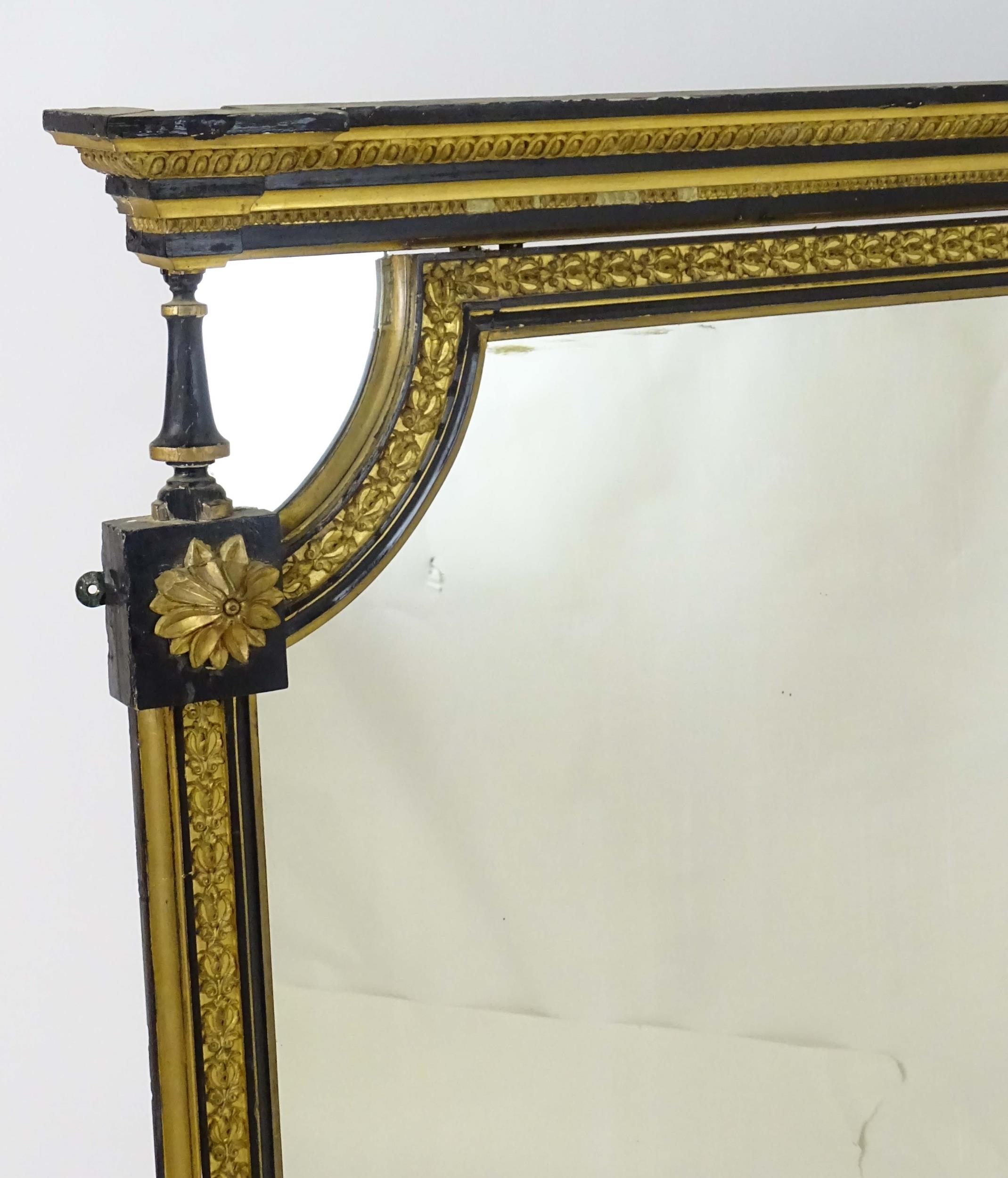 A Regency period over mantle mirror having a moulded cornice above gilt and gesso egg and dart - Image 9 of 20