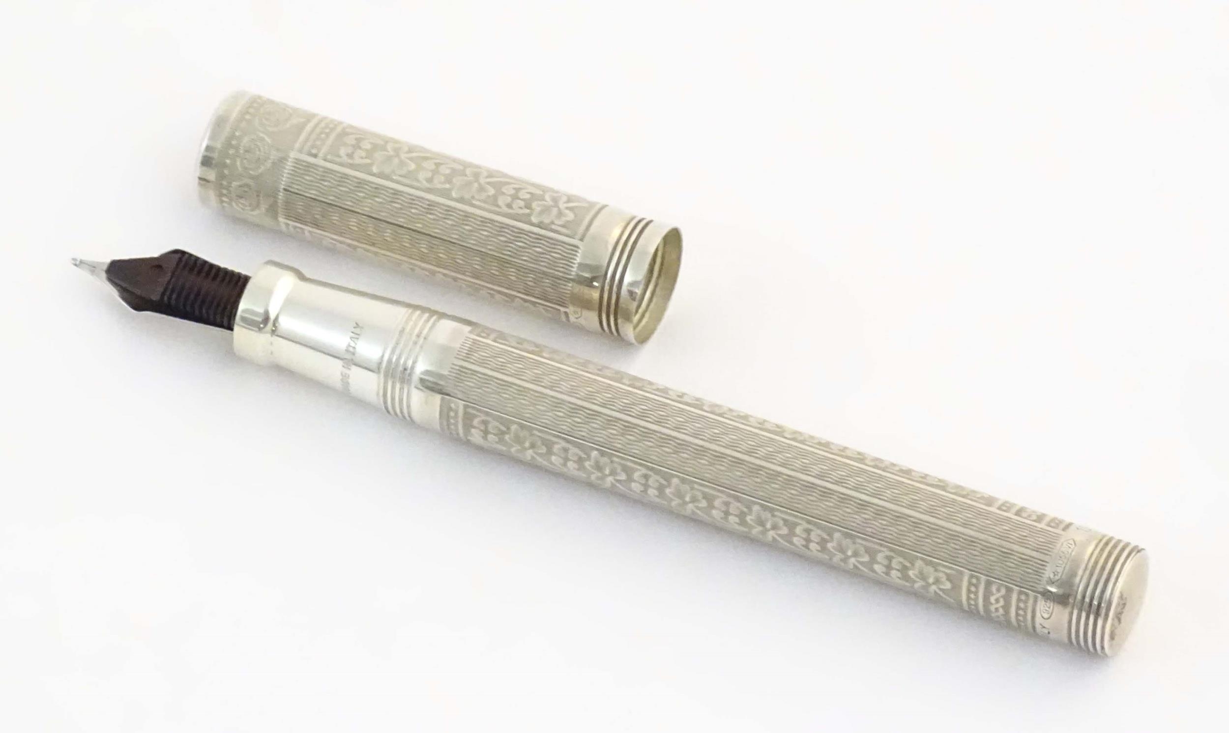 A Montegrappa .925 silver fountain pen, Roses Edition - House of Lancaster, number 362 of a - Image 9 of 18
