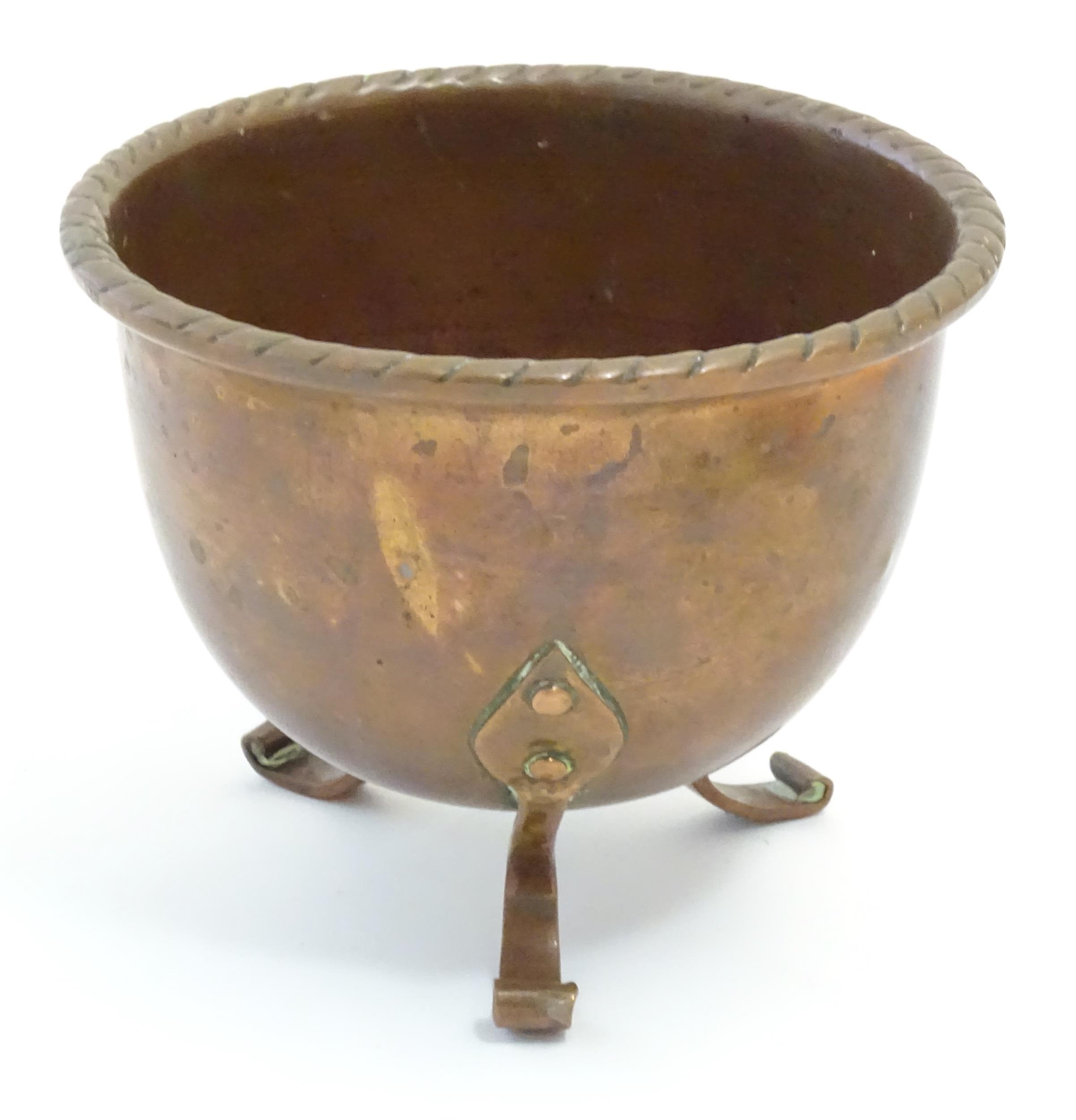 An Arts & Crafts Newlyn School copper dish / charger of circular form with lobed banded - Image 7 of 9