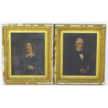 D. Higgins, 19th century, Oil on canvas, A pair of Victorian portraits, one depicting a gentleman