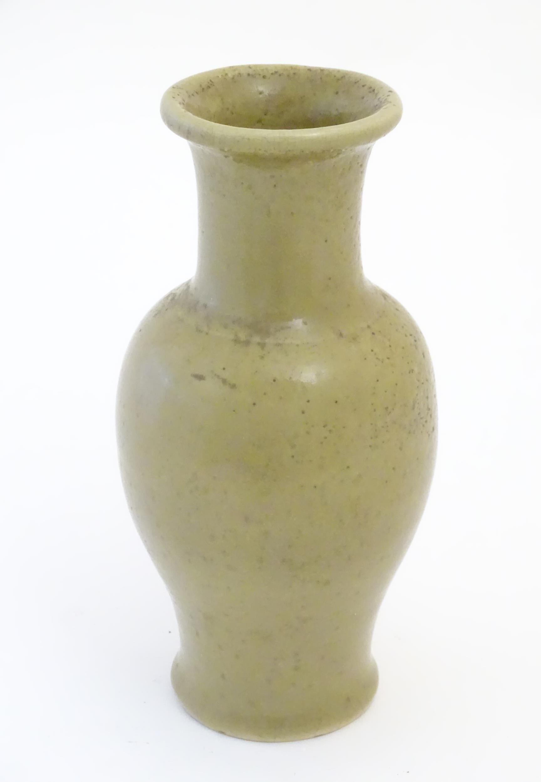 A Chinese stoneware baluster vase with a crackle glaze. Approx. 13 1/2" high Please Note - we do not - Image 3 of 5