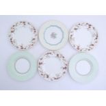 Six Minton plates to include three in the pattern Ancestral with scrolling floral and foliate