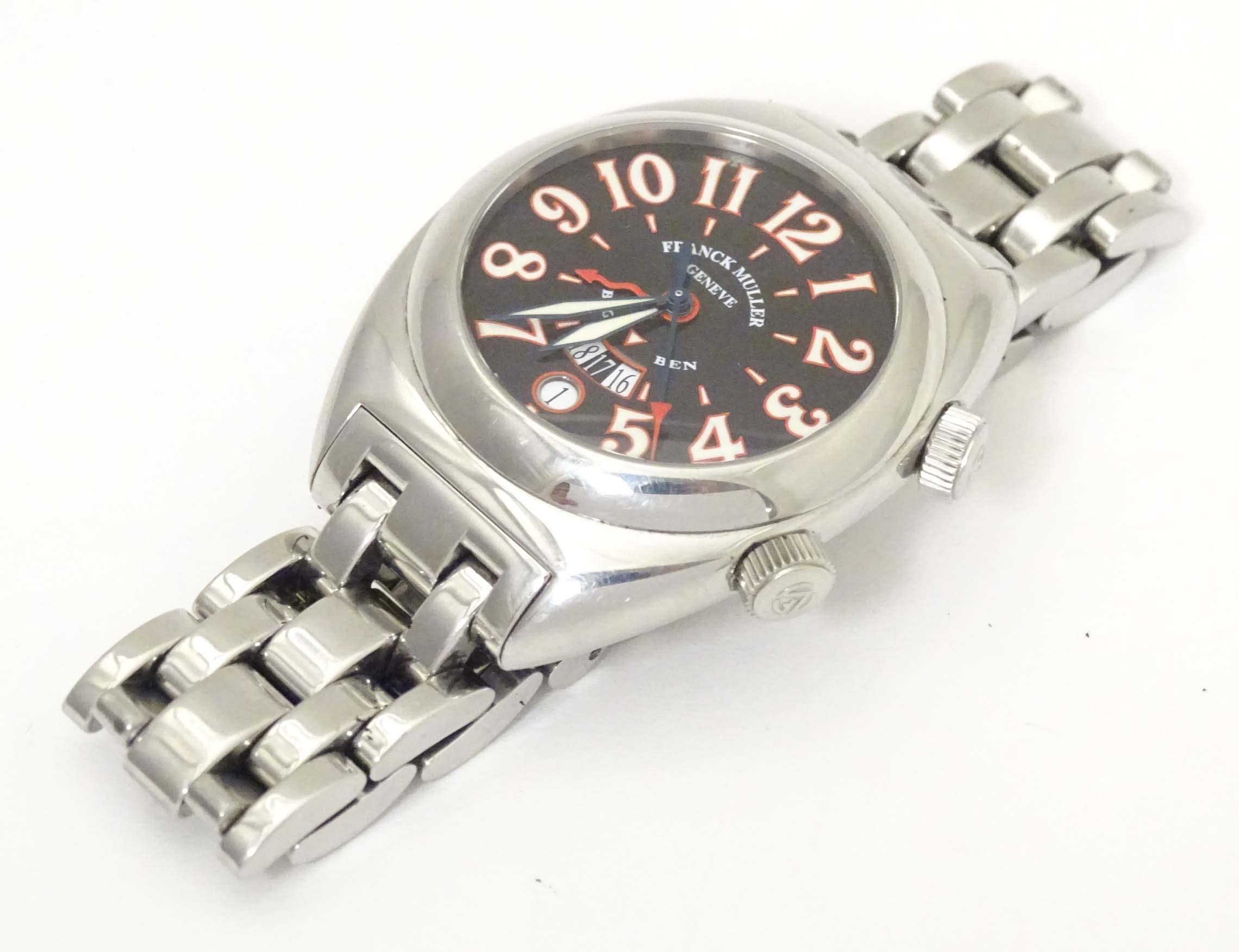 Franck Muller : A gentleman's 2000 Big Ben bracelet watch with a stainless steel case, numbered 269. - Image 9 of 12