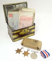 Militaria, WW2 / WWII / World War 2 / Second World War : campaign medals awarded to R.R. Hawkins,