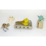 Toys, Star Wars figures : a Tauntaun figure, marked B OLFL 1979, together with a Yoda rubber hand
