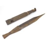 Ethnographic / Native / Tribal : a Shona (Zimbabwe) dagger / knife, the hilt and hara sheath