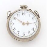 A late 19thC / early 20thC small bulls eye style pocket watch with glazed front and back with