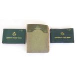 Militaria : two late 20thC Royal Air Force RAF Aircrew pocket books (form 443), containing a