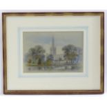 Edwin Thomas Dolby, 19th century, Watercolour, Holy Trinity Church, Stratford on Avon, A view of the